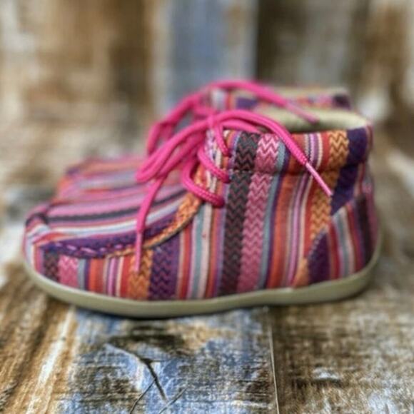 Blazin Roxx Kids/Girls Riley Raspberry Serape Stripe Shoe/Boots/Bootie - Picture 6 of 7